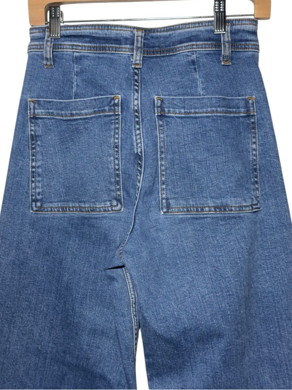 Zara Jeans High Rise Wide Leg Denim Size 6 Distressed Frayed Y2K, 90’s Capsule - Picture 4 of 13